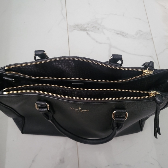 Kate Spade Black Leather Leighann Satchel / Tote Handbag (Mulberry Street) - Picture 14 of 14